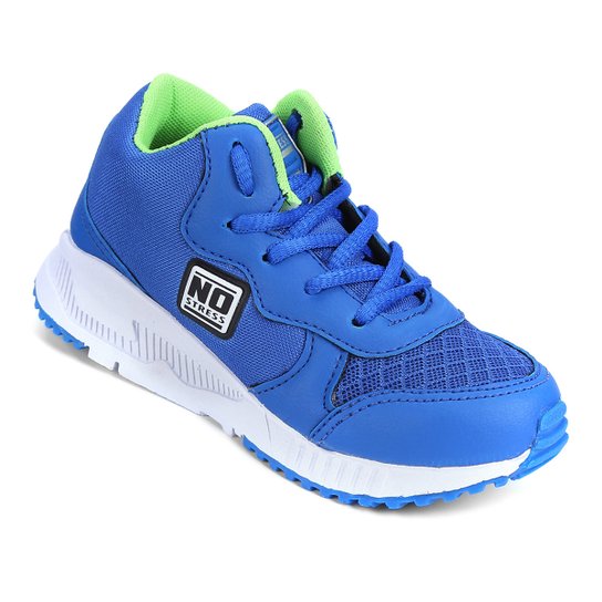 Tênis Infantil No Stress Street Bebê Masculino - Azul Royal+Verde Limão