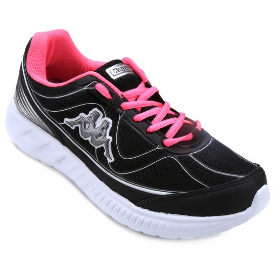 Tênis Kappa Lácio Feminino - Preto+Pink