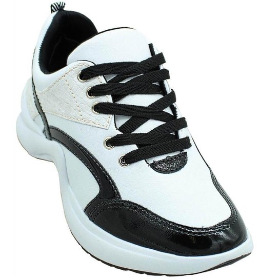 Tênis Ramarim Chunky Feminino - Branco+Preto
