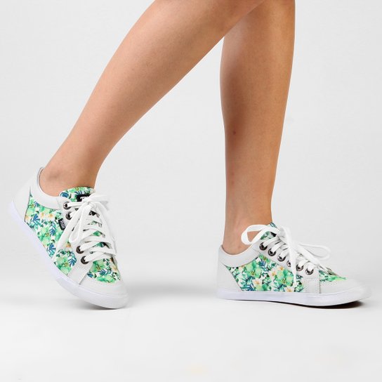 Tênis Triton Floral - Branco+Verde
