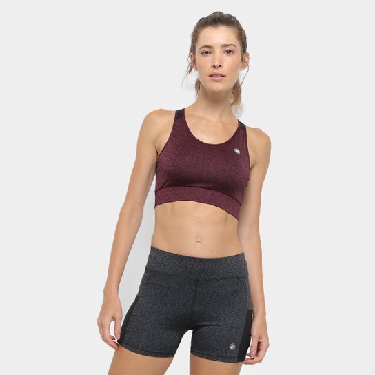 Top Asics Workout Média Sustentação - Vinho+Preto