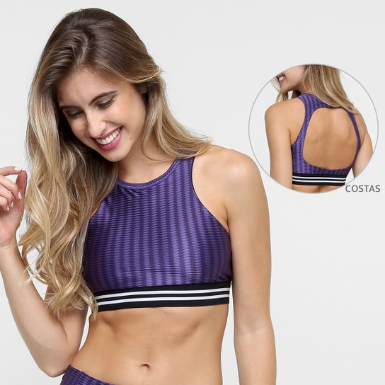 Top Memo Top Escama De Peixe Decote Costas - Roxo