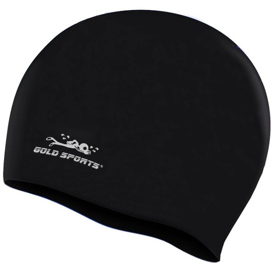 Touca De Natação Gold Sports Standart De Silicone - Preto