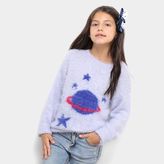 Tricô Infantil Zeep! Crew Neck Feminino - Lilás