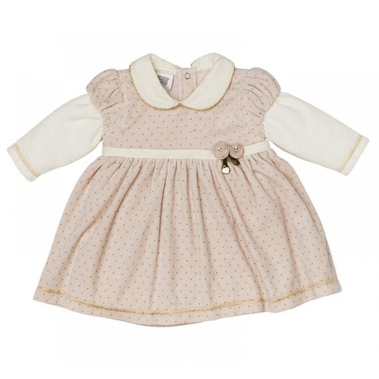 Vestido Infantil Zig Mundi Inverno Plush - Bege