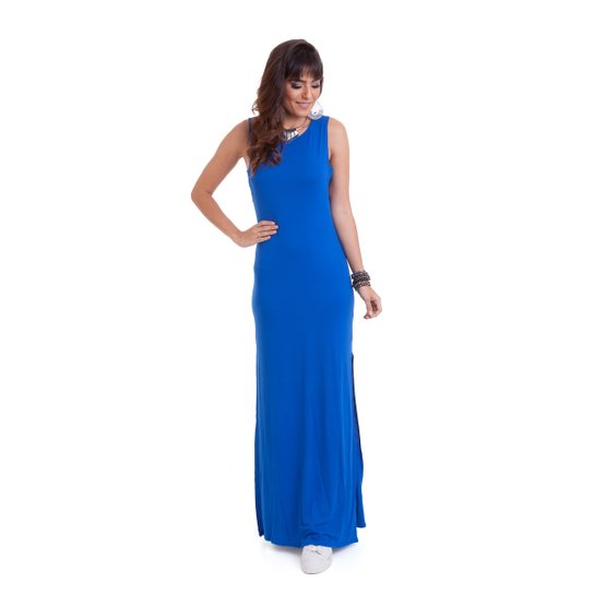 Vestido Manola Longo Regata - Azul