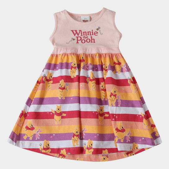 Vestido URSINHO POOH Infantil -3408 - Rosa Claro