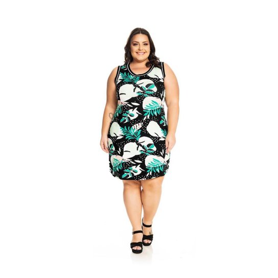Vestido Viscotorcion Feminino Rovitex Plus - Preto