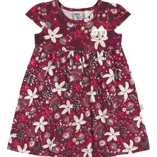 Vestidos Infantil Pulla Bulla Primeiros Passos Meia Malha - Vermelho