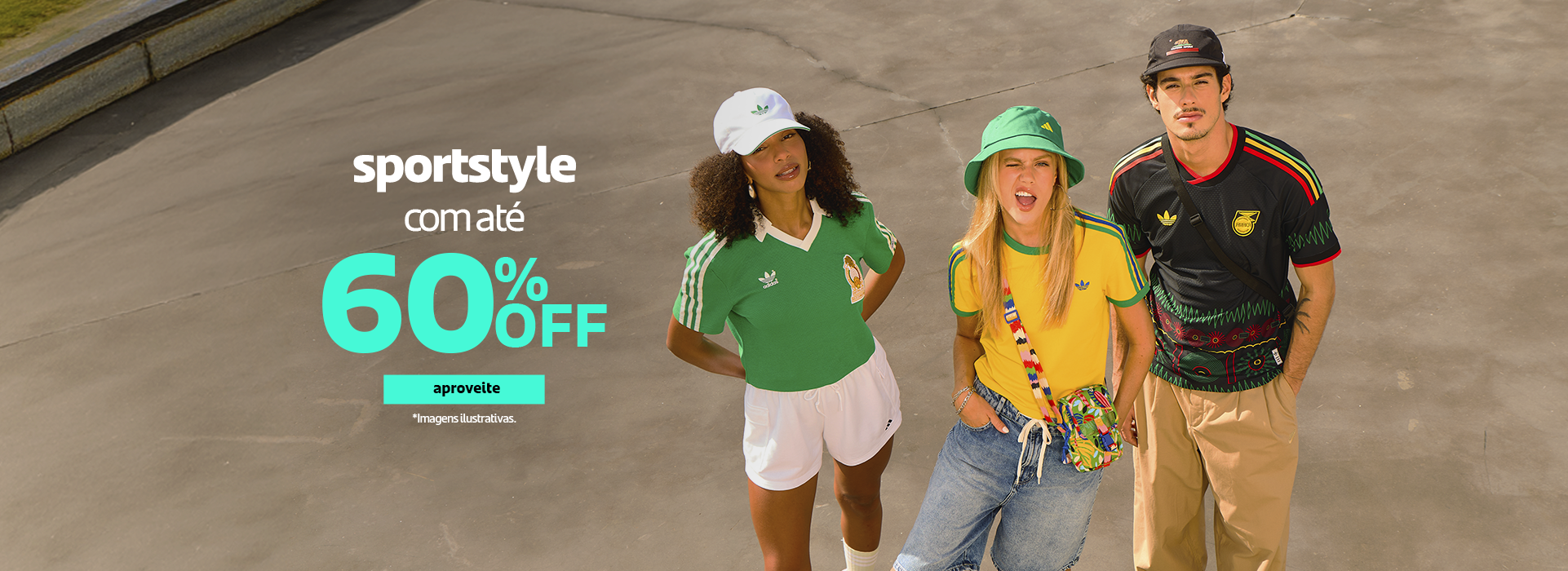 Aposte no casual, sportstyle até 60% OFF