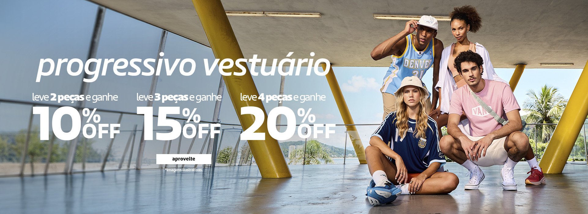 Mote da Quinzena - Progressivo Vestuário: Leve 2 peças e ganhe 10%; 3 peças 15% e 4 peças 20%