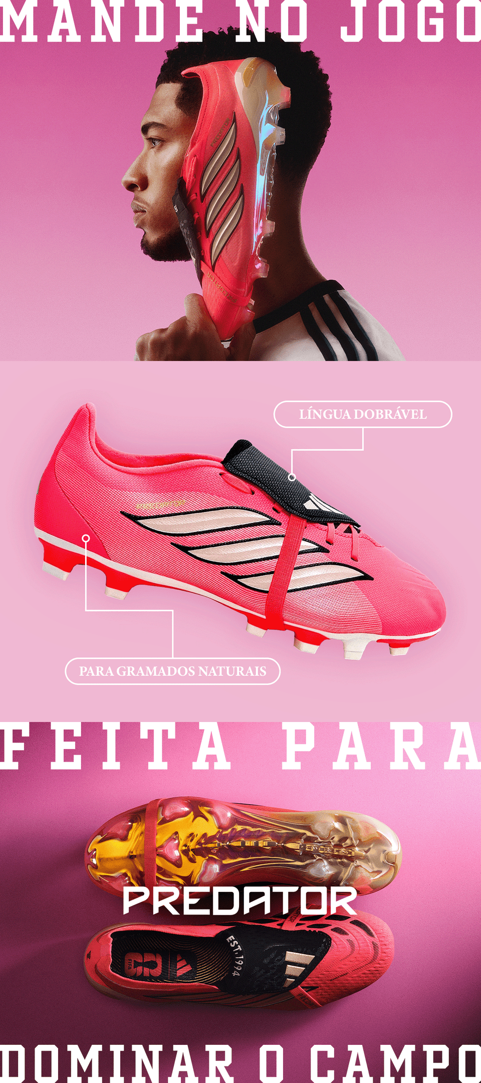 Chuteira Campo Adidas Predator Club Língua Dobrável Copa Do Mundo