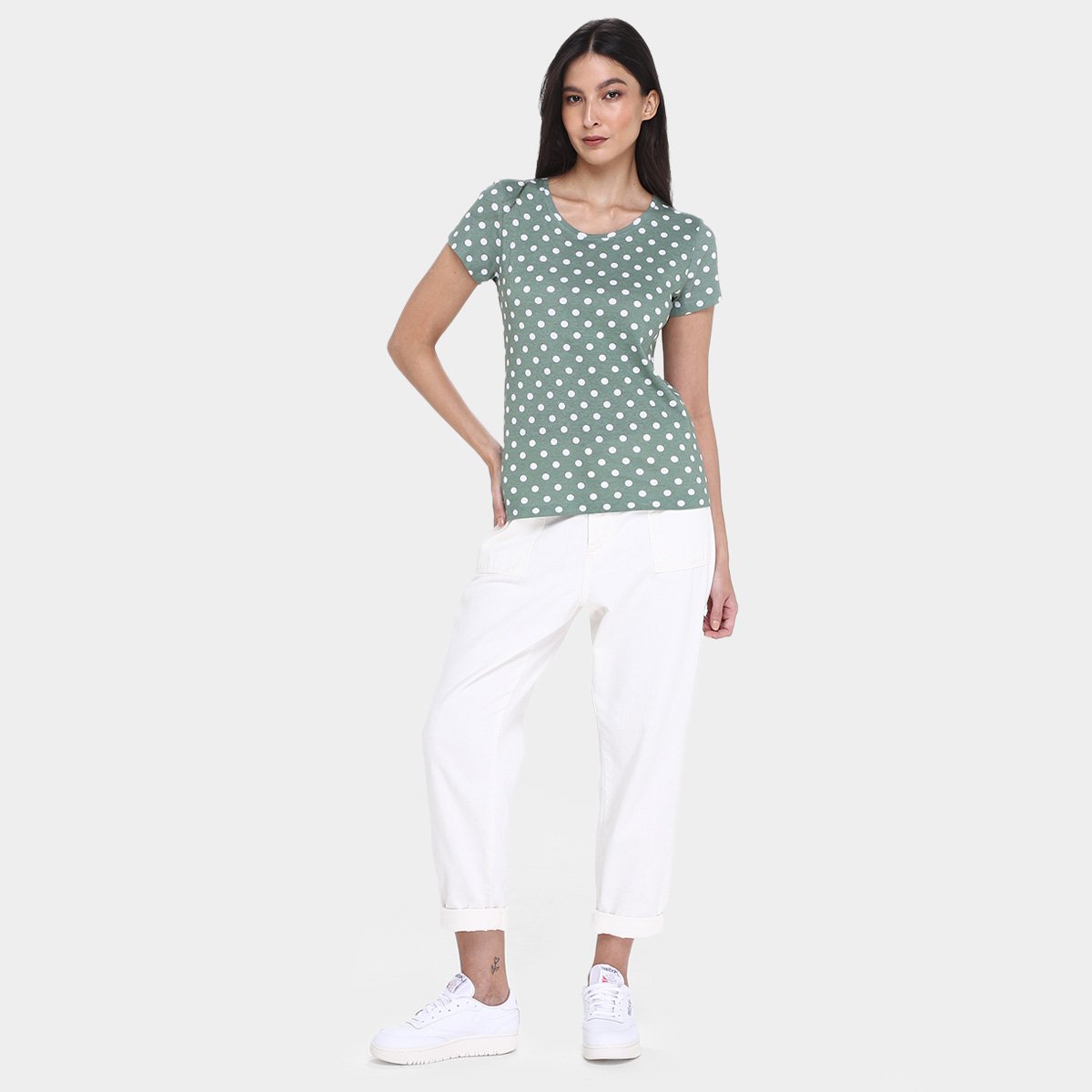 Kit Camiseta Básicos Poá c/ 2 Peças Feminina - Tam: P - 4