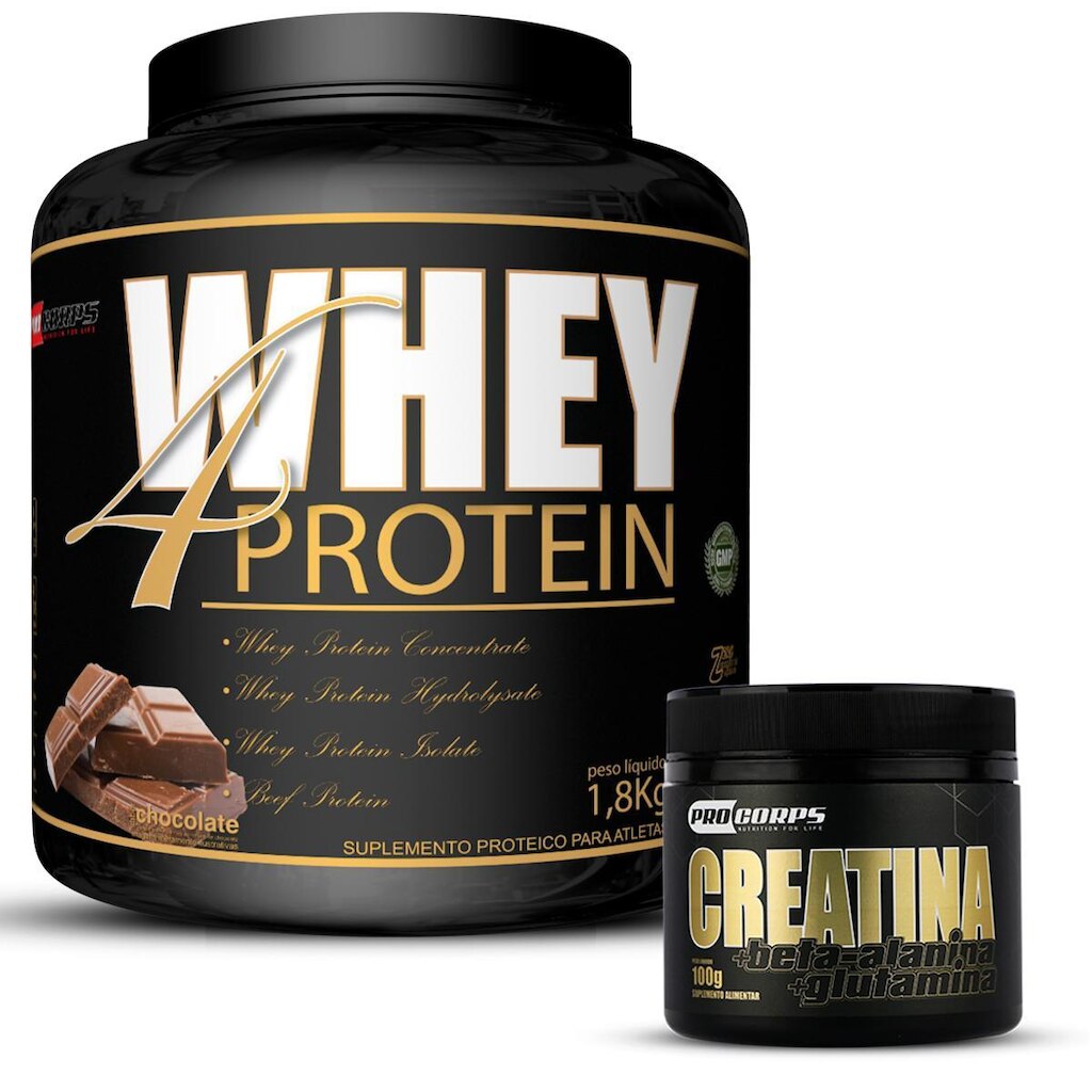 01 Whey 4 Protein 1,8kg + 01 Creatina 100g