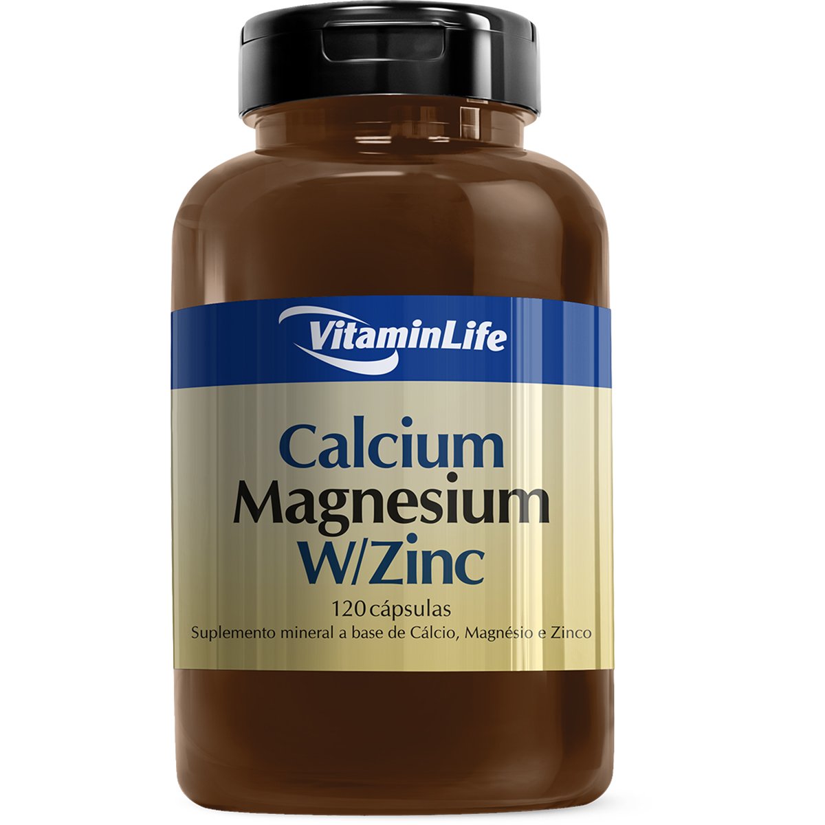 Calcium Magnesium W/Zinc 120 Cáps - Vitaminlife