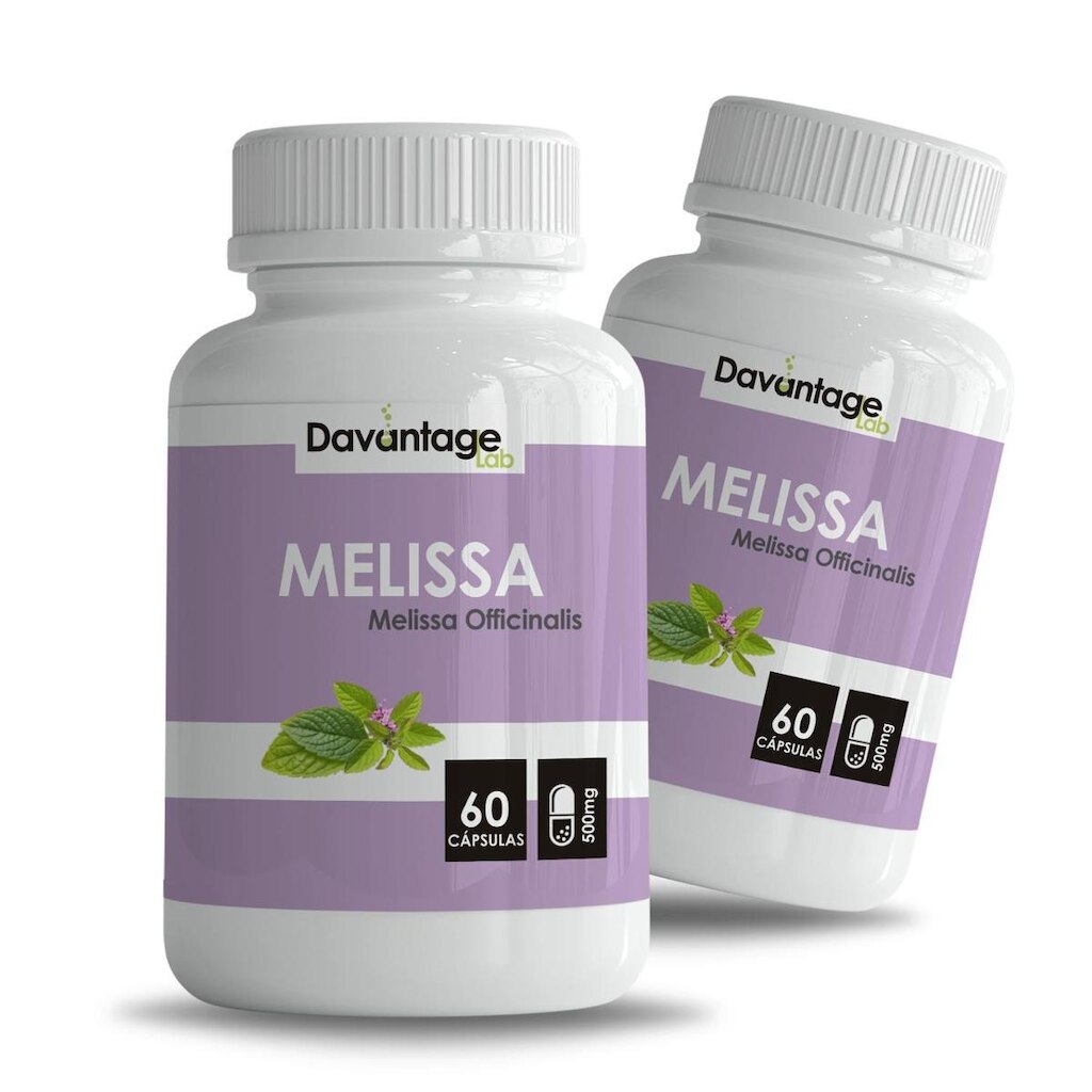 02 Potes de Suplemento Melissa em Cápsulas 500mg