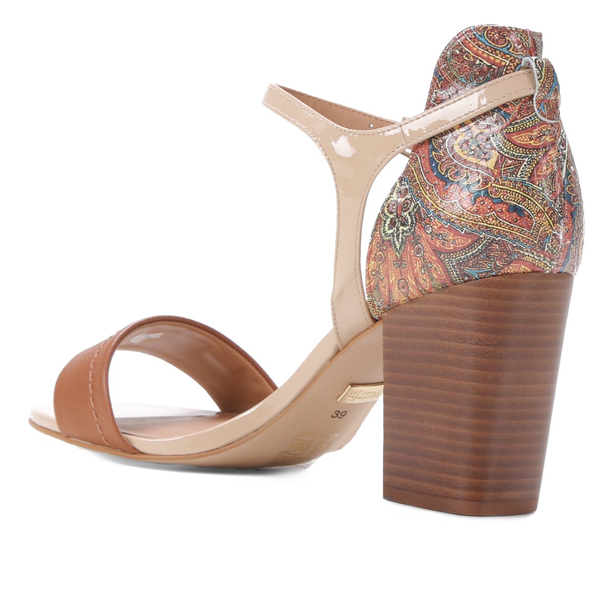 Sandália Couro Jorge Bischoff Salto Grosso Feminina - Tam: 34 - 4