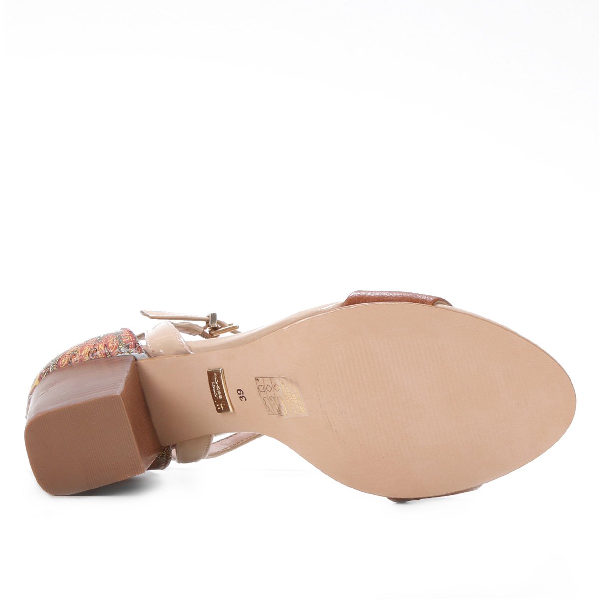 Sandália Couro Jorge Bischoff Salto Grosso Feminina - Tam: 34 - 5