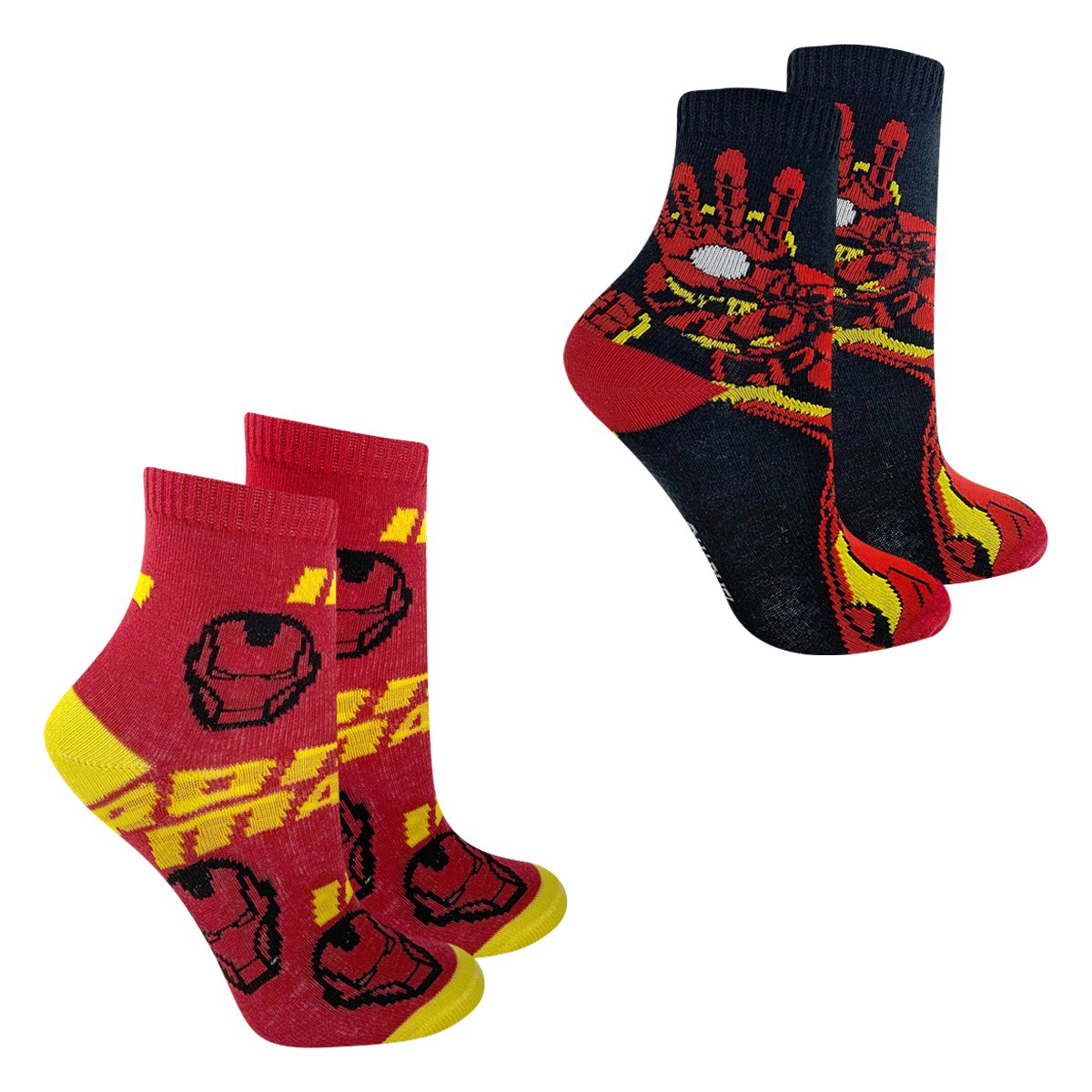 Kit Meia Infantil Marvel Cano Médio Homem De Ferro Com 2 Pares Masculina