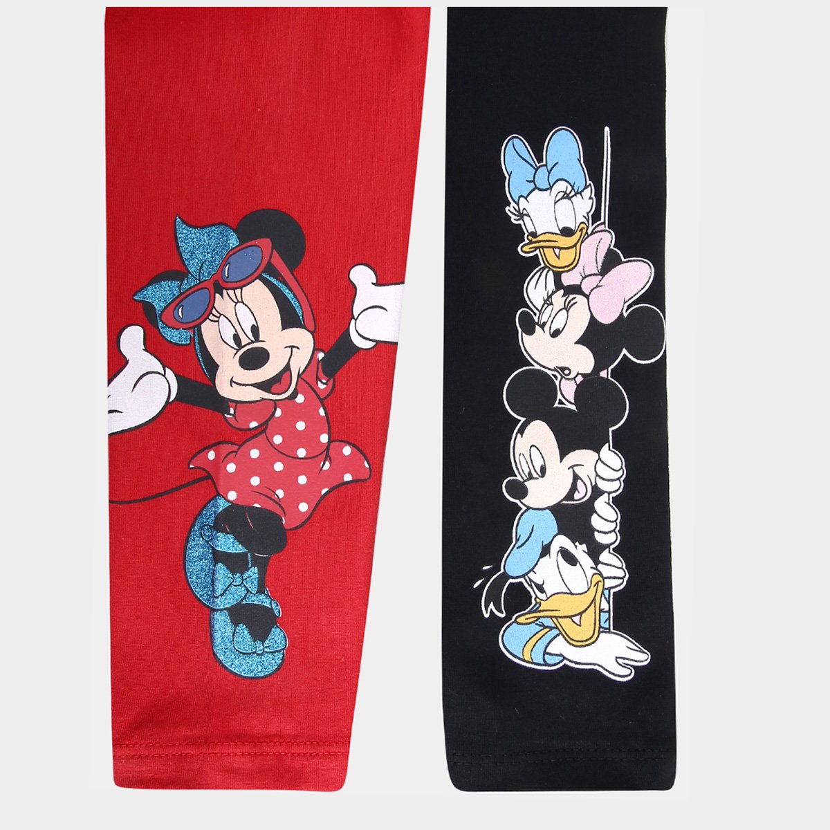 Kit Calça Legging Infantil Disney Minnie Mouse Menina - 2 Peças - Tam: 1A - 1