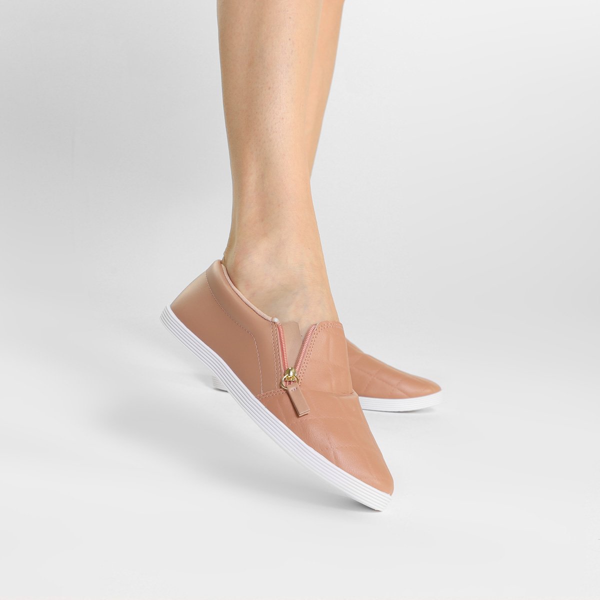 Tênis Slip On Beira Rio Zíper Feminino - Tam: 34 - 1