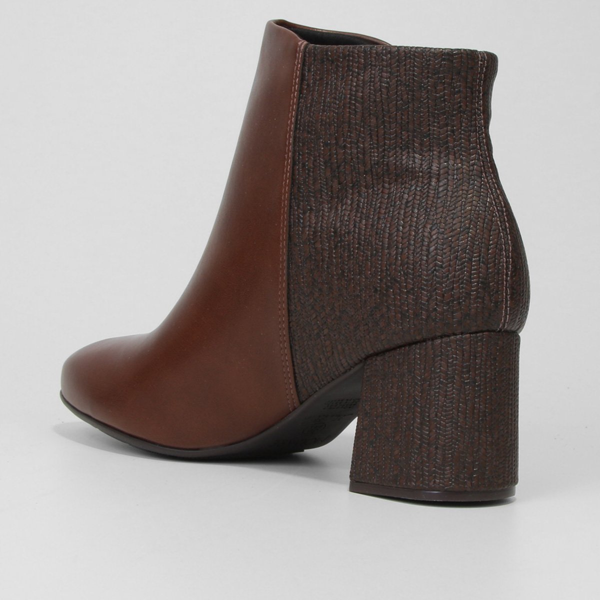 Bota Cano Curto Modare Textura Salto Bloco Feminina - Tam: 38 - 3