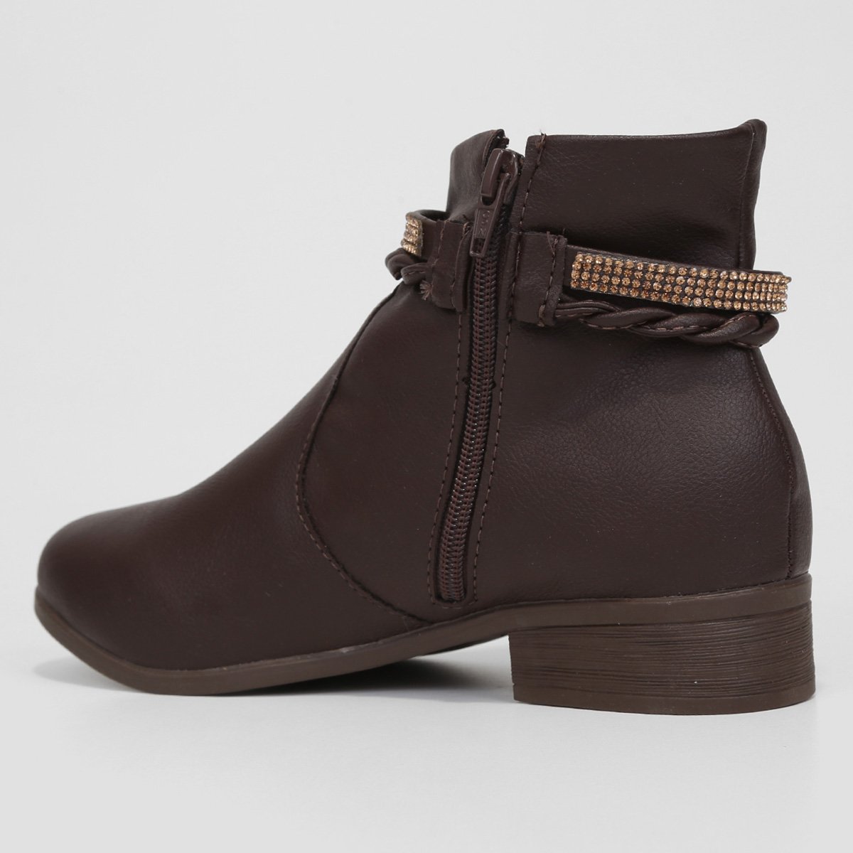 Bota Cano Curto Look Fashion Faixa Hotfix Feminina - Tam: 34 - 4