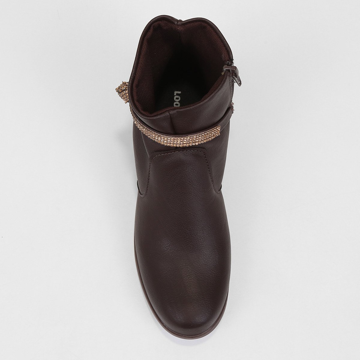 Bota Cano Curto Look Fashion Faixa Hotfix Feminina - Tam: 34 - 3