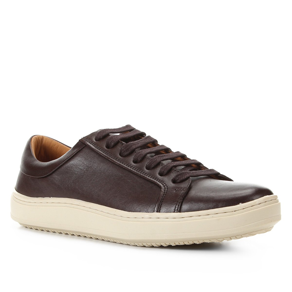 Sapatênis Couro Shoestock Liso Masculino