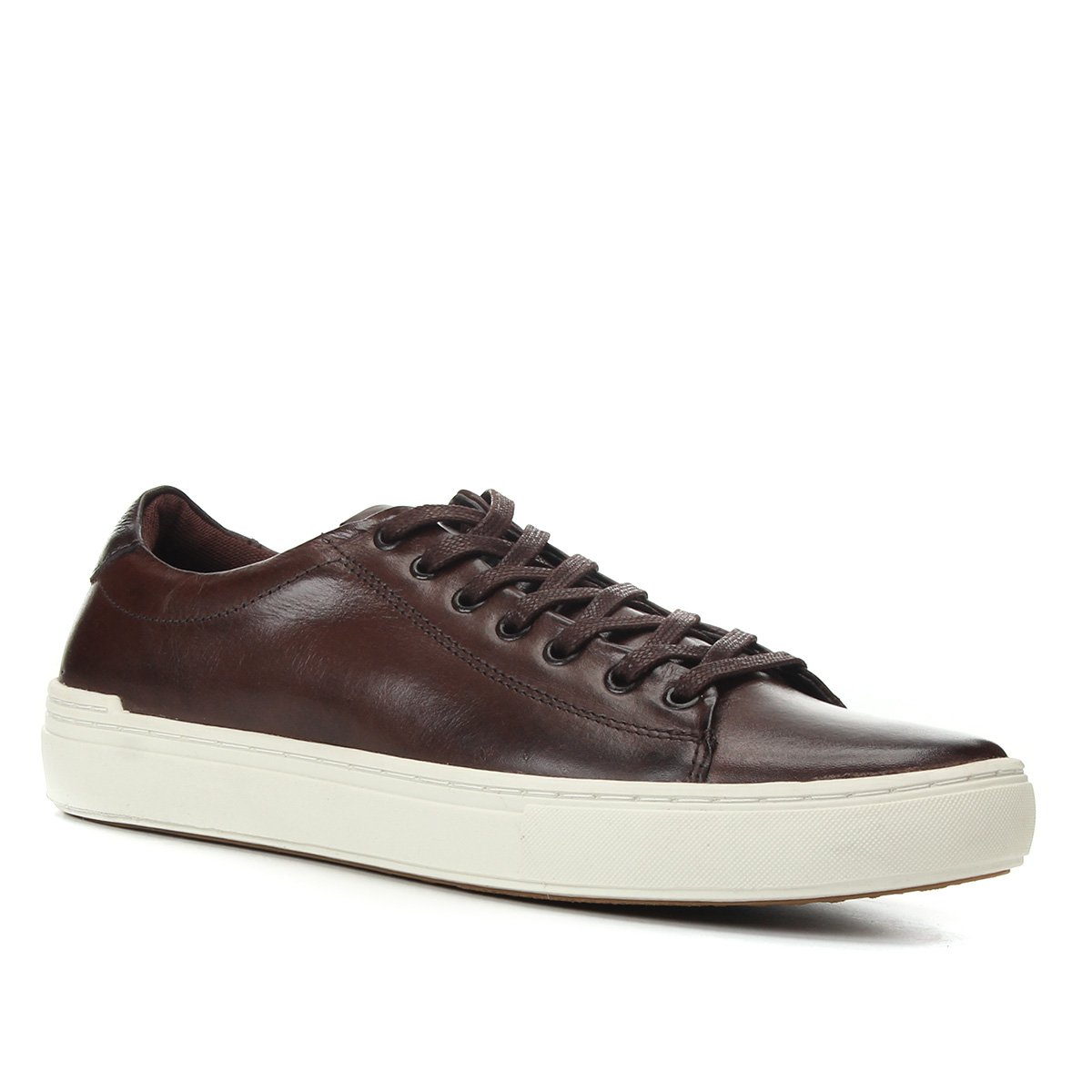 Sapatênis Couro Shoestock Básico Liso Masculino