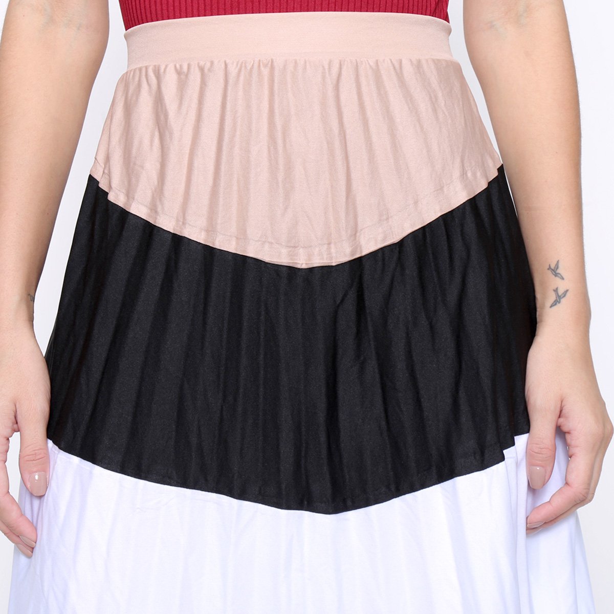 Saia Midi Recoletta Plissada 3 Cores - Tam: P - 2