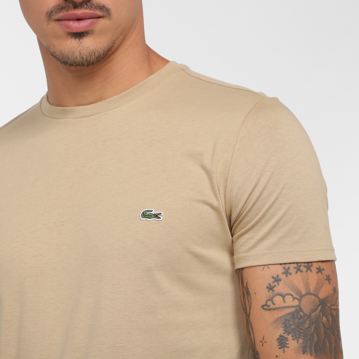 Camiseta Lacoste Logo Masculina - Tam: 9 - 2