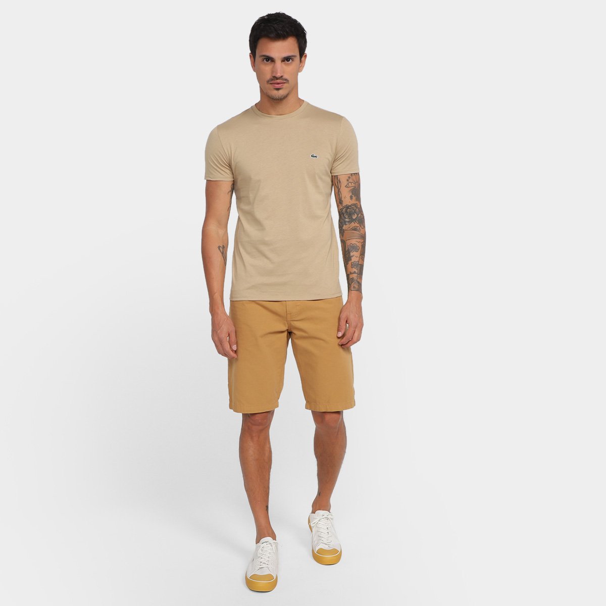 Camiseta Lacoste Logo Masculina - Tam: 9 - 3