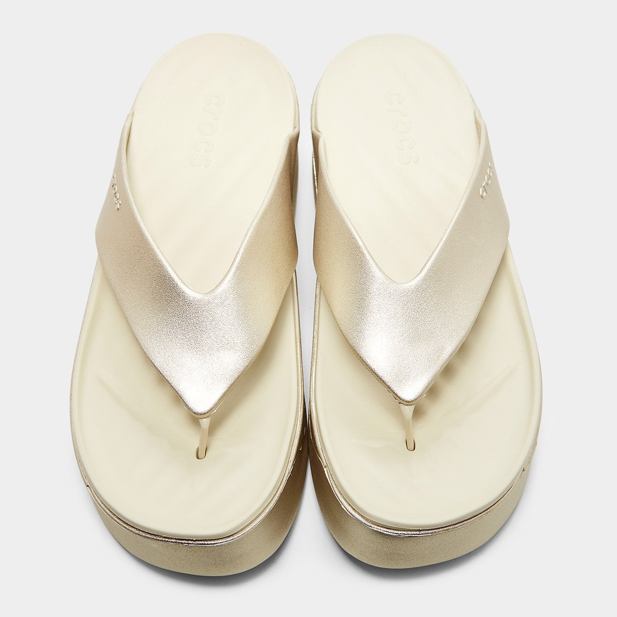 Sandália Crocs Metallic Plataform Flip Feminina - Tam: 34 - 1