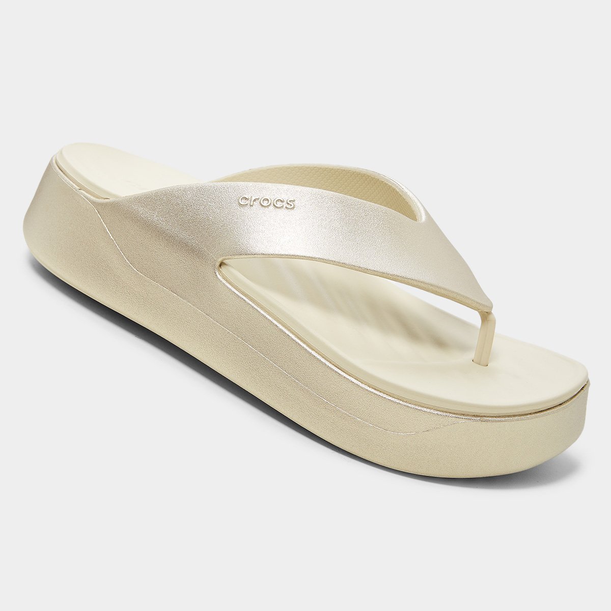 Sandália Crocs Metallic Plataform Flip Feminina - Tam: 34 - 2