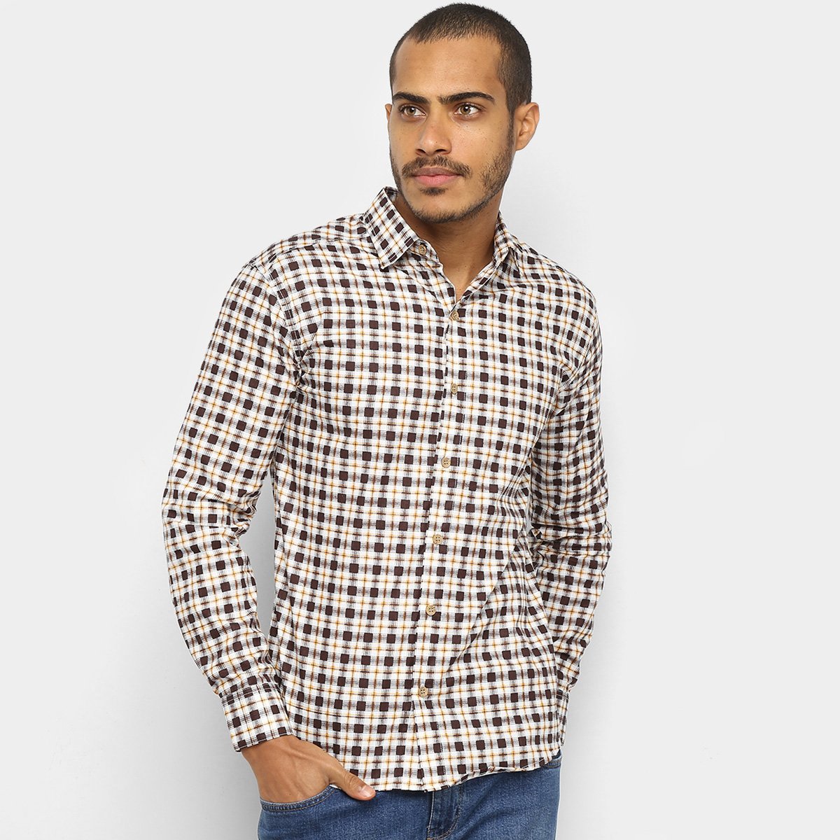 Camisa Xadrez Manga Longa Milano Masculina