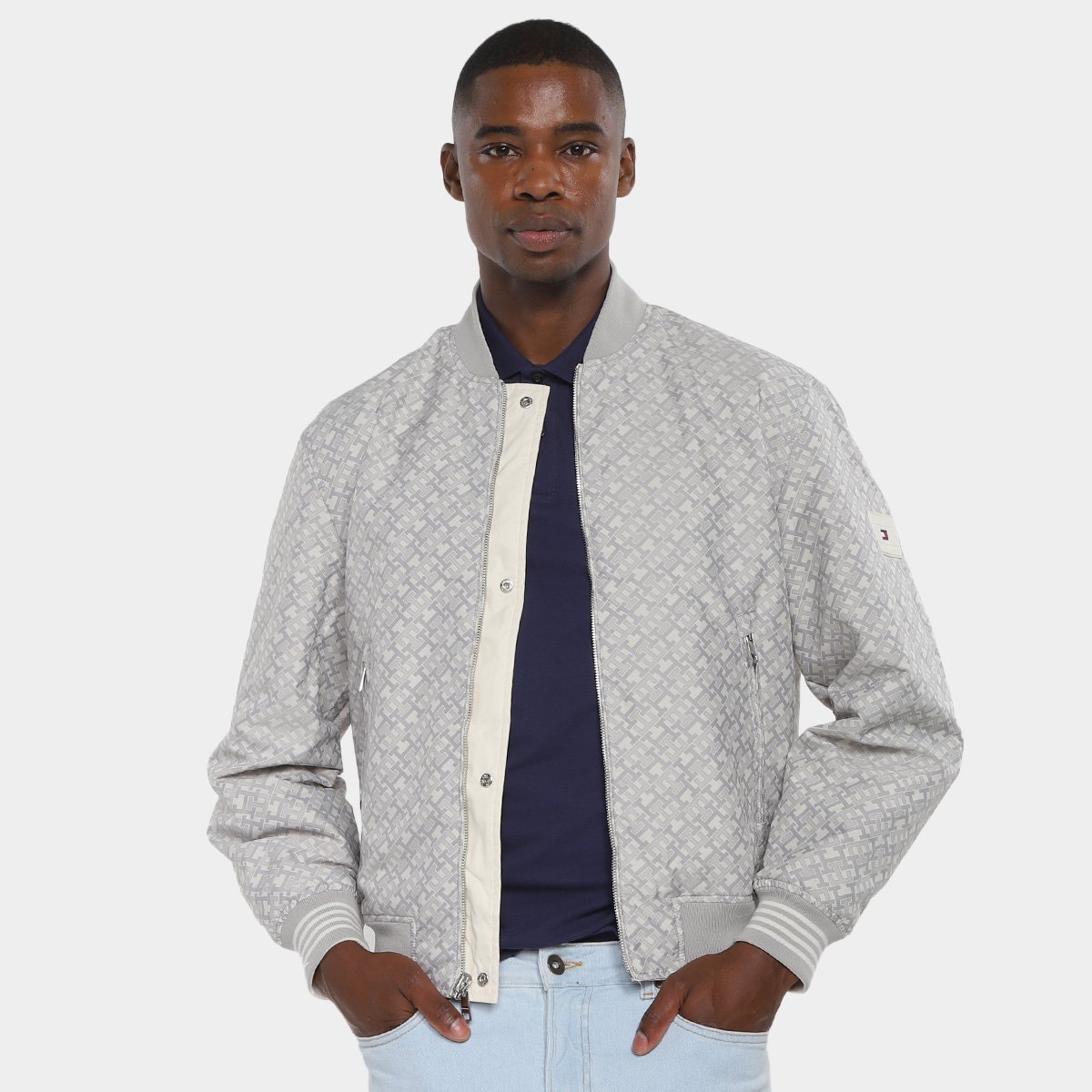 Jaqueta Dupla Face Tommy Hilfiger Reversible Varsity Masculina - Tam: M - 1