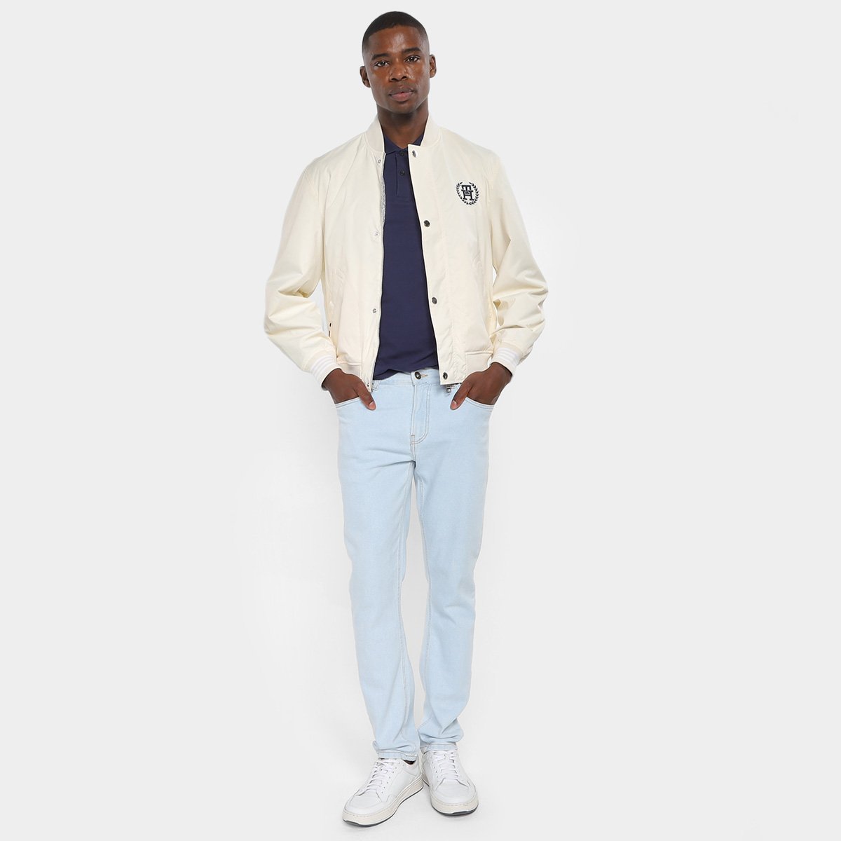 Jaqueta Dupla Face Tommy Hilfiger Reversible Varsity Masculina - Tam: M - 4