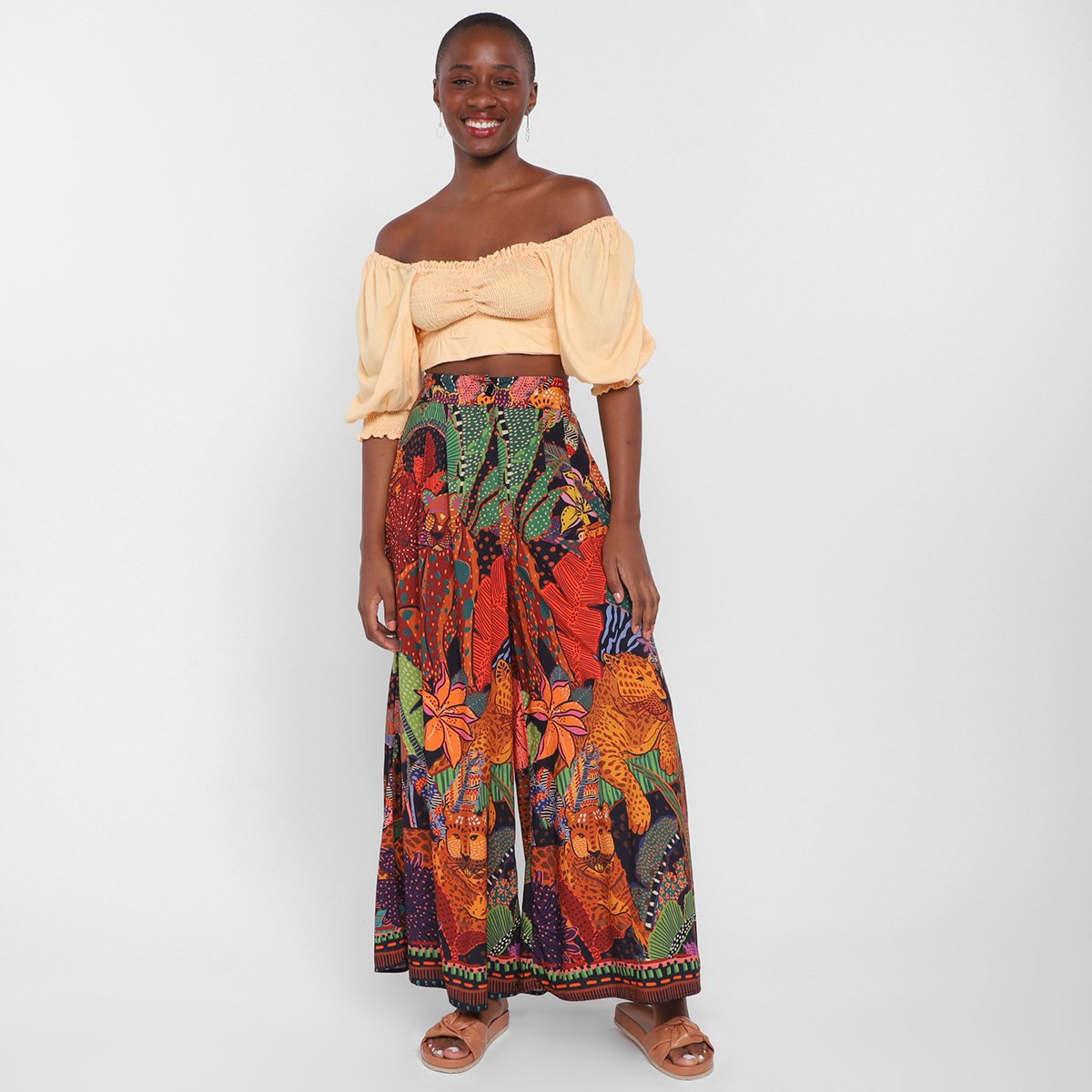 Top Farm Cropped Lastex Manga Bufante Feminino - Tam: M - 3