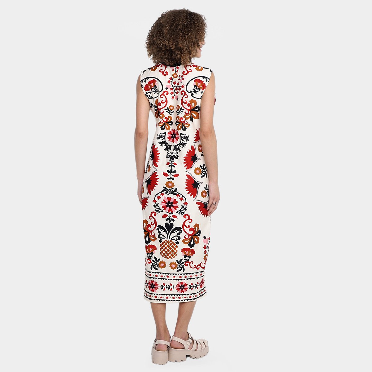 Vestido Farm Moletom Midi Mandala De Caju - Tam: P - 1