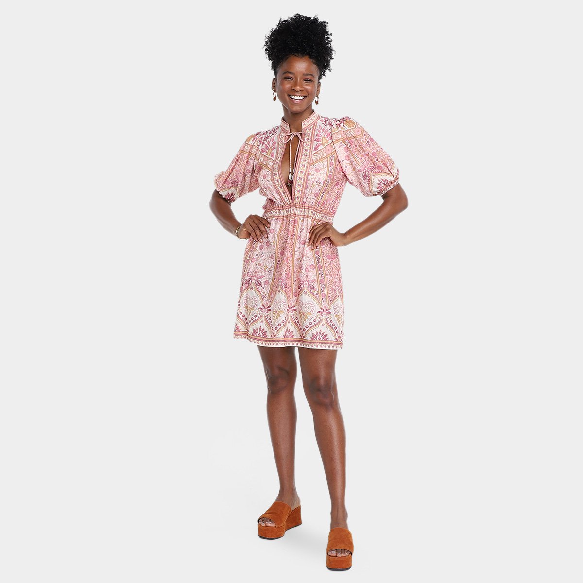 Vestido Farm Curto No Meu Jardim Feminino - Tam: G - 3