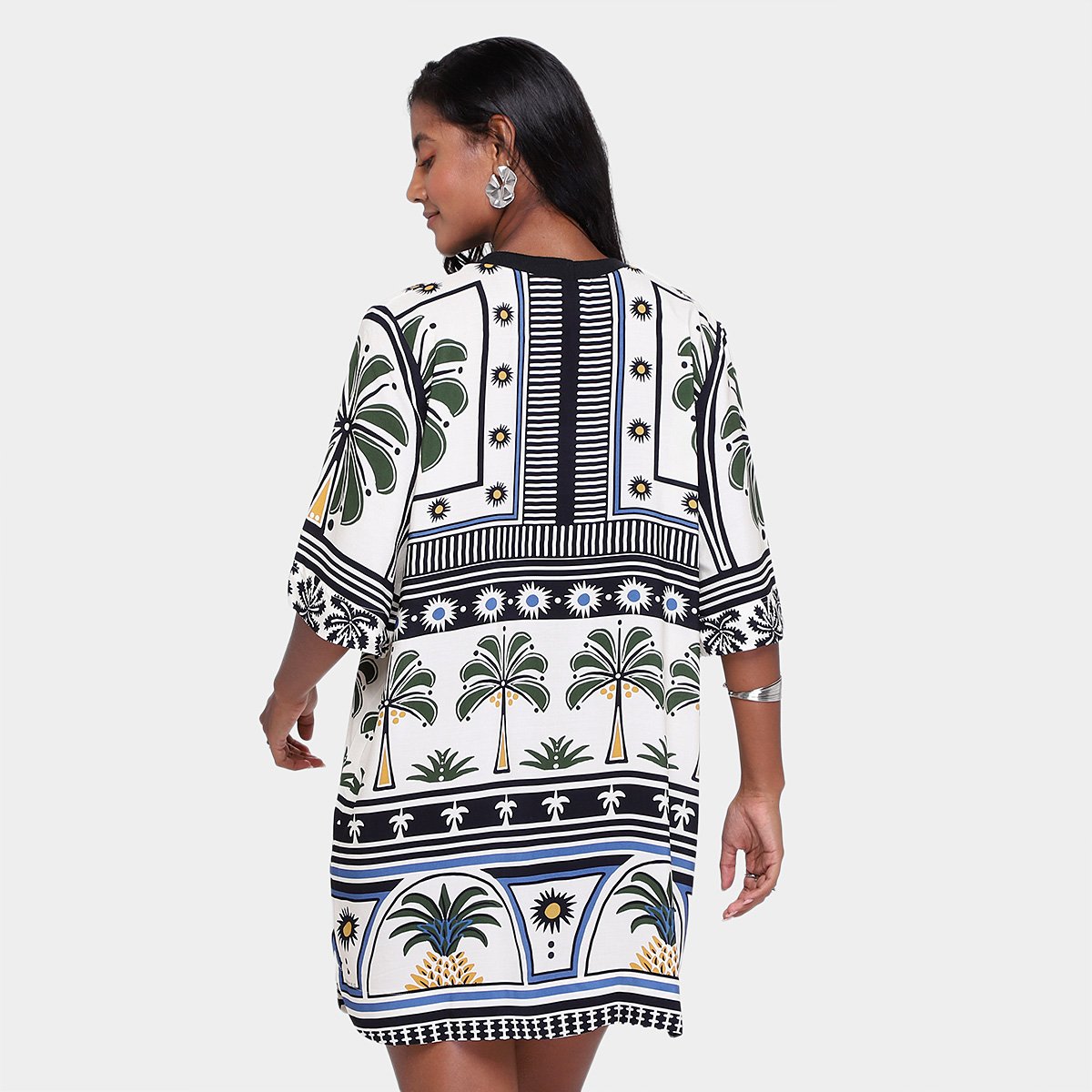 Vestido Farm T-Shirt Jardim Tropical Feminino - Tam: P - 1