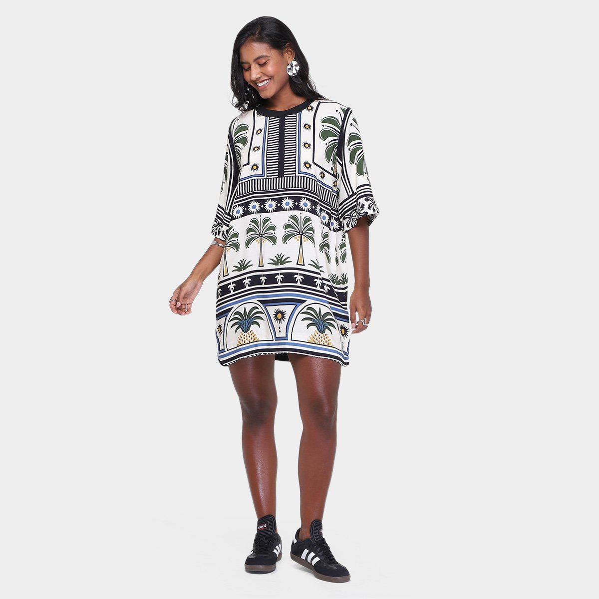 Vestido Farm T-Shirt Jardim Tropical Feminino - Tam: P - 3