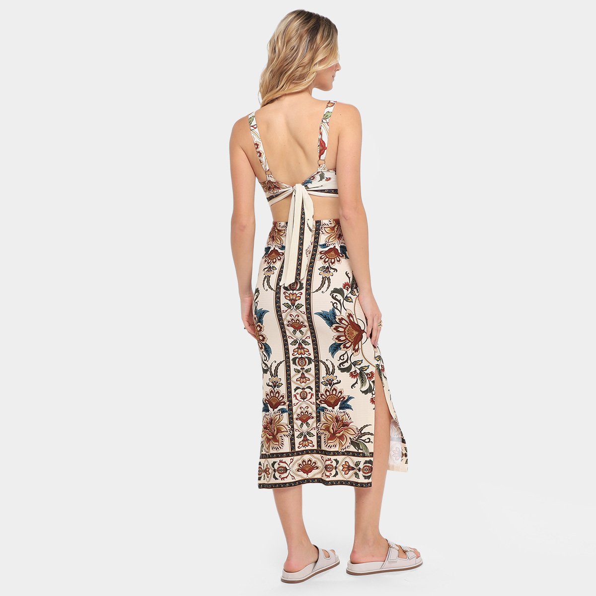 Vestido Farm  Midi Jardim Majestoso - Tam: G - 1