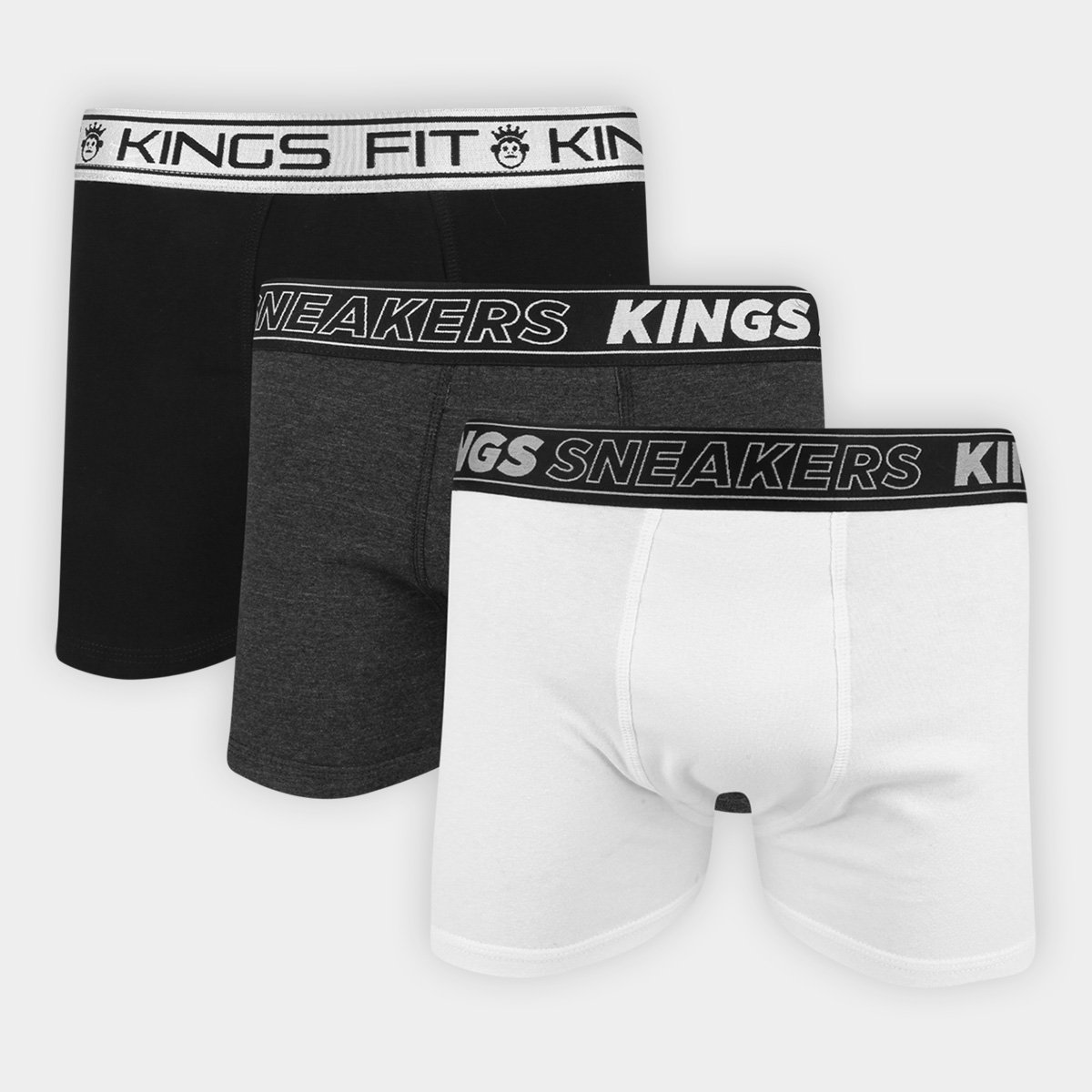 Kit Cueca Boxer King C/ 3 Peças