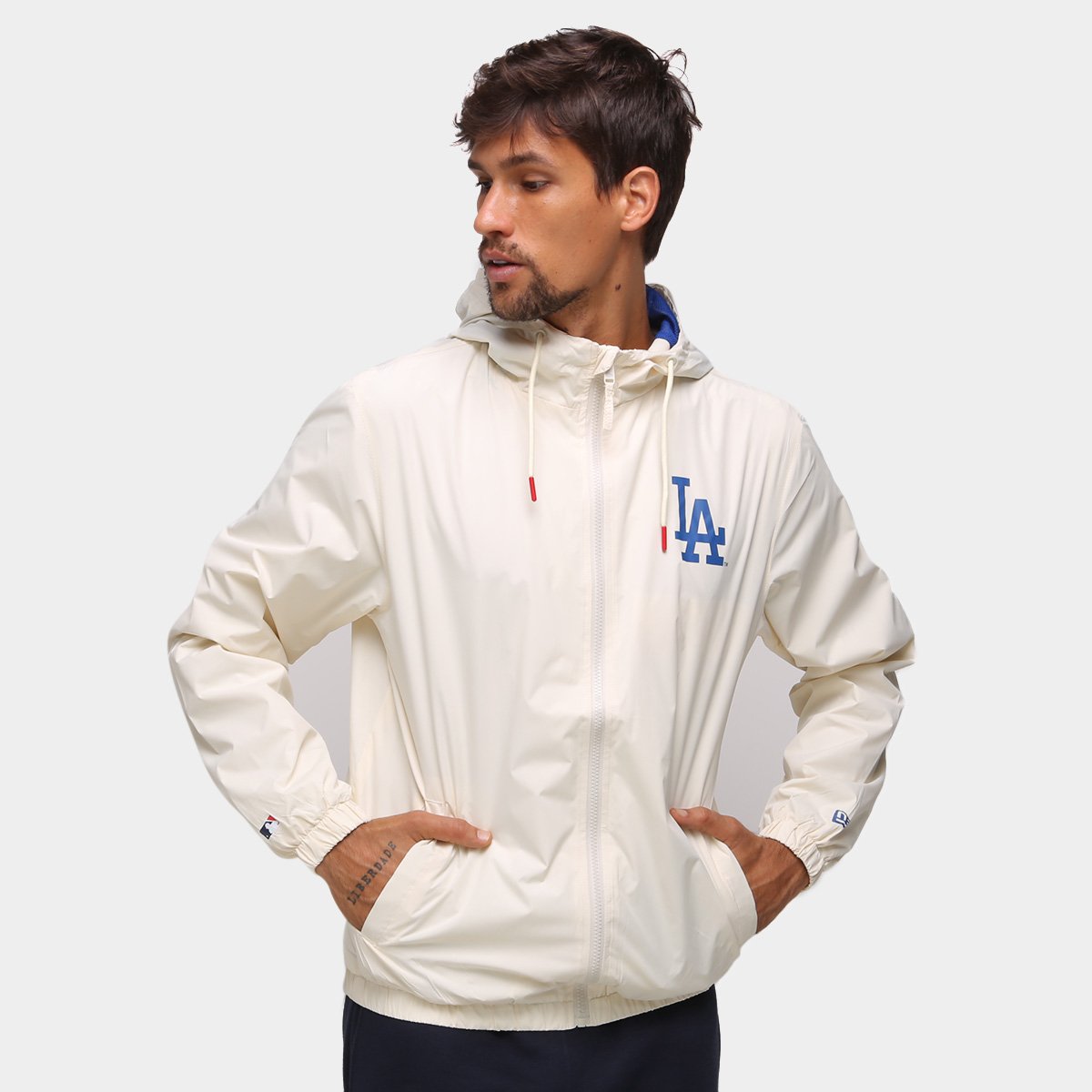 Jaqueta Corta Vento MLB Los Angeles Dodgers New Era College School Masculina