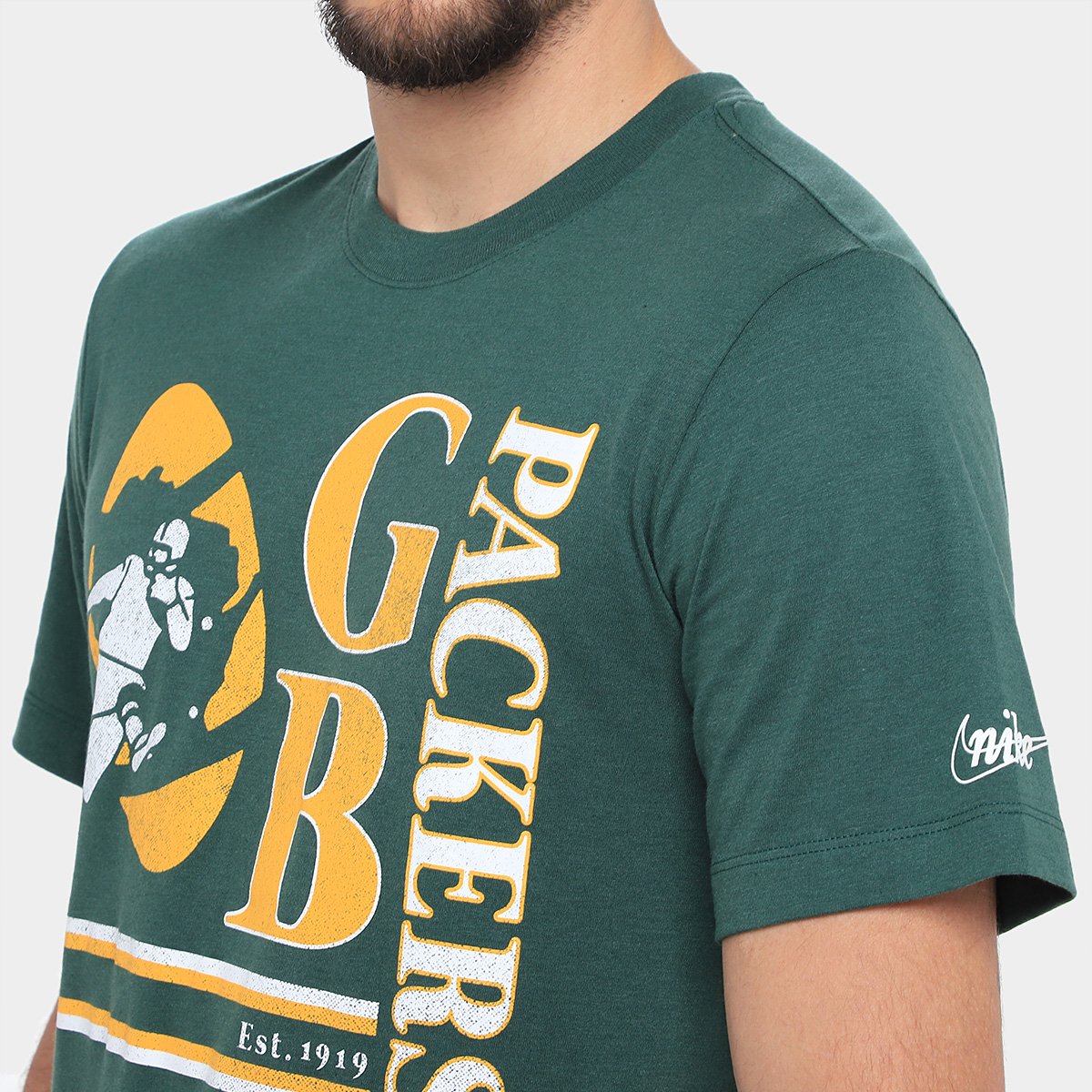Camiseta Nike NFL Green Bay Packers Triblend Logo Masculina - Tam: P - 2