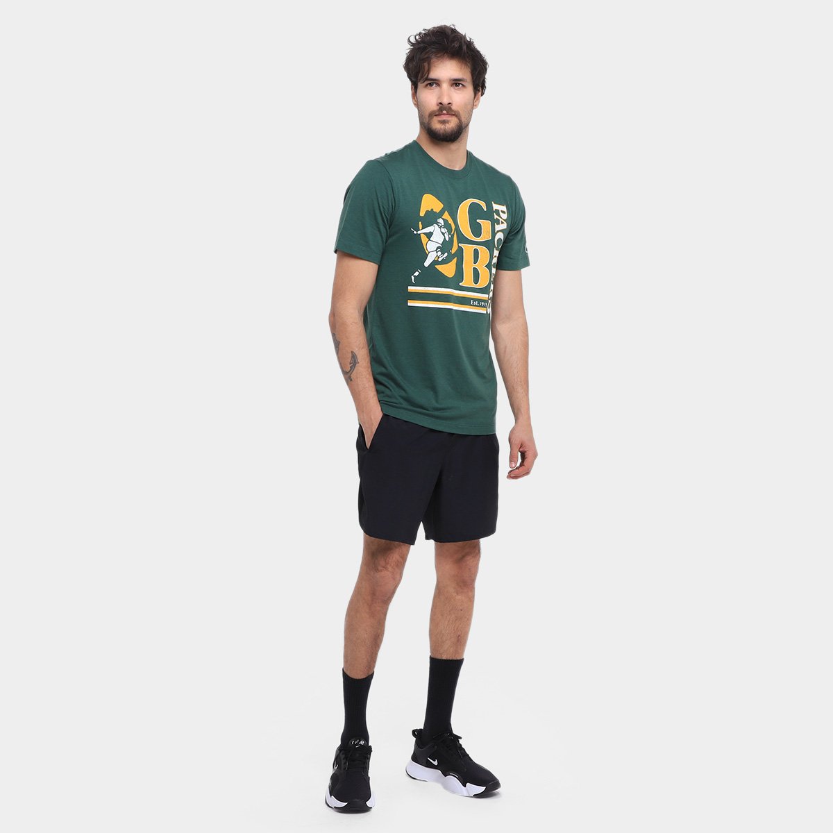 Camiseta Nike NFL Green Bay Packers Triblend Logo Masculina - Tam: P - 3