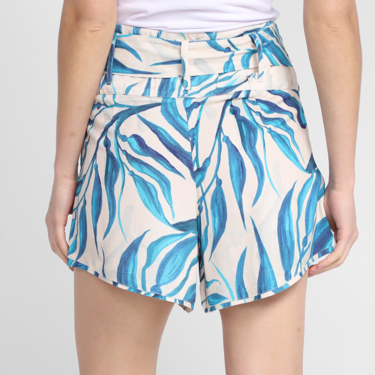 Short All Is Love Amarração Bolsos Frontais Algas Feminino - Tam: P - 1