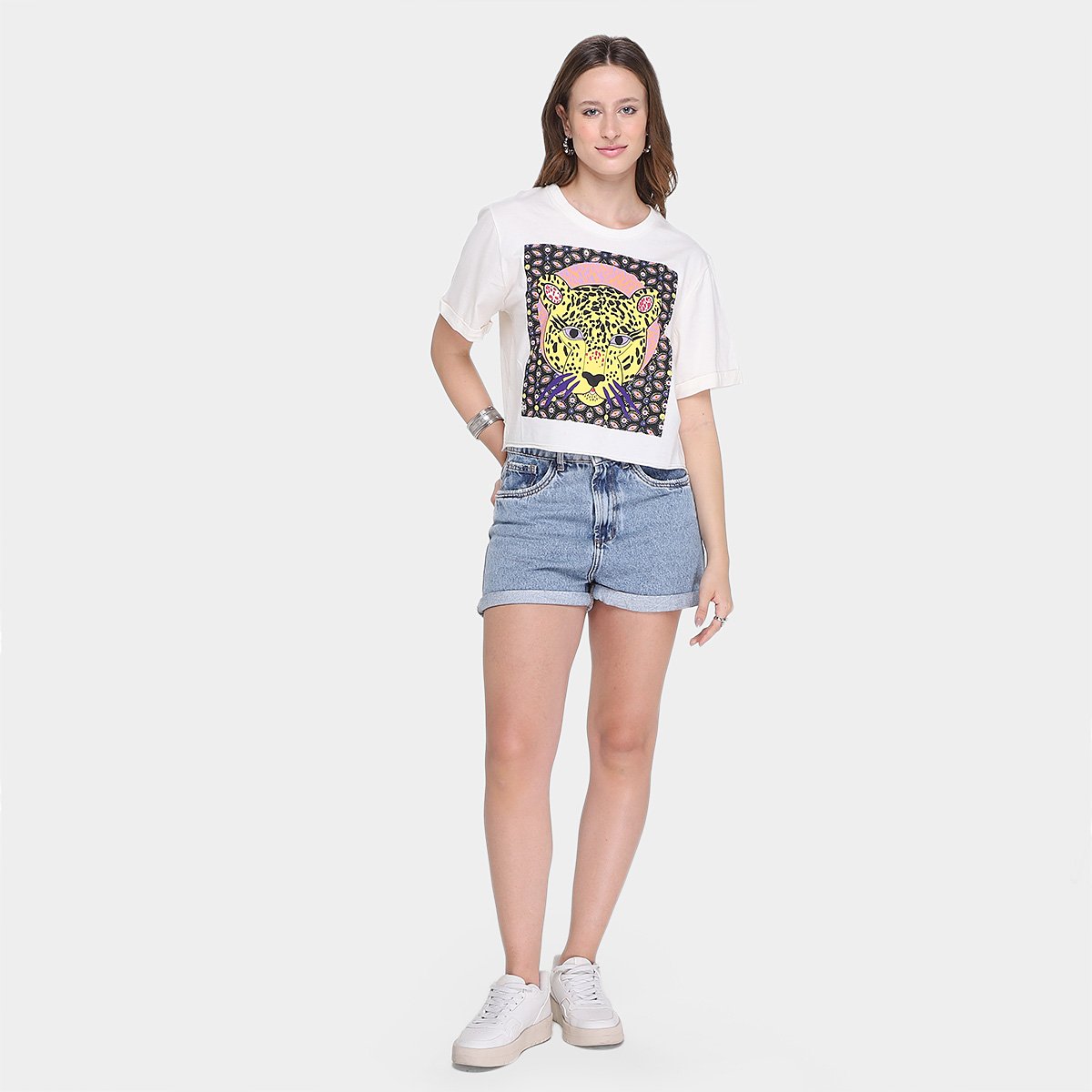 Camiseta All Is Love Cropped Onça Feminina - Tam: G - 3